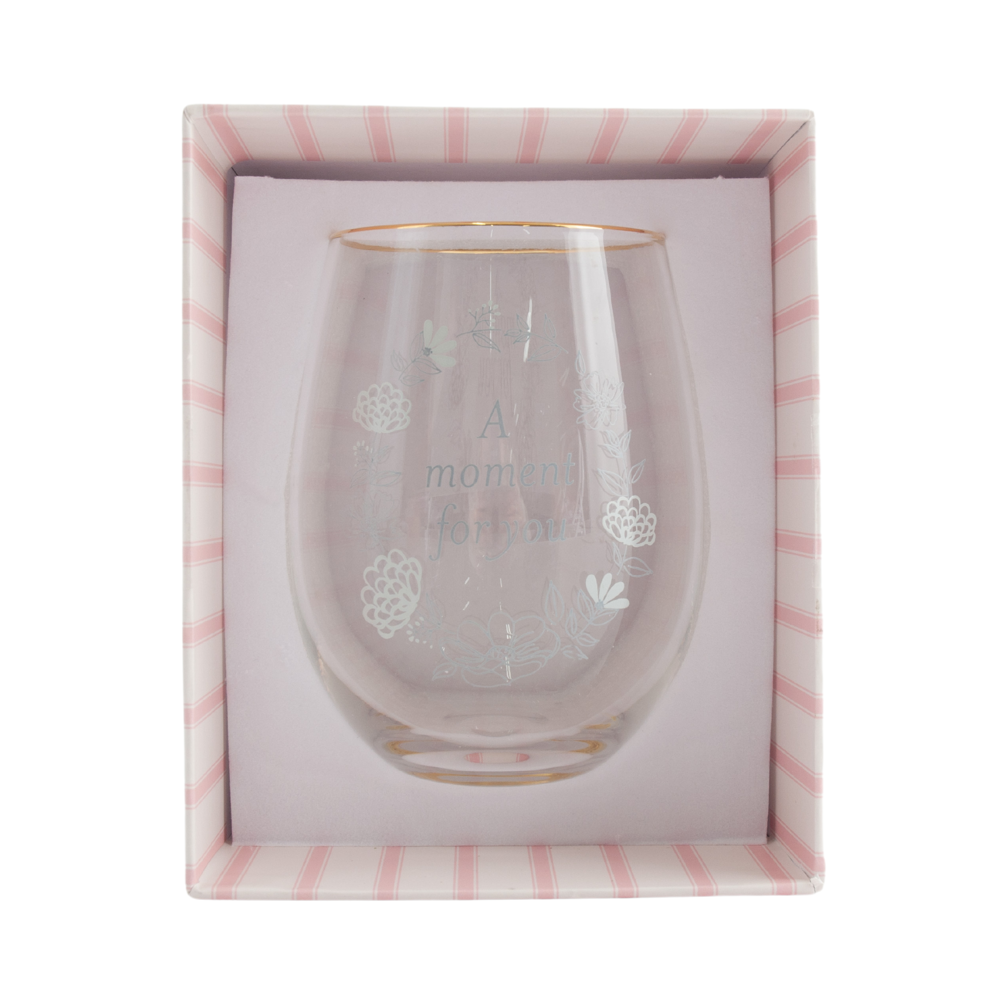 Printed Stemless Glass - Delicate Floral